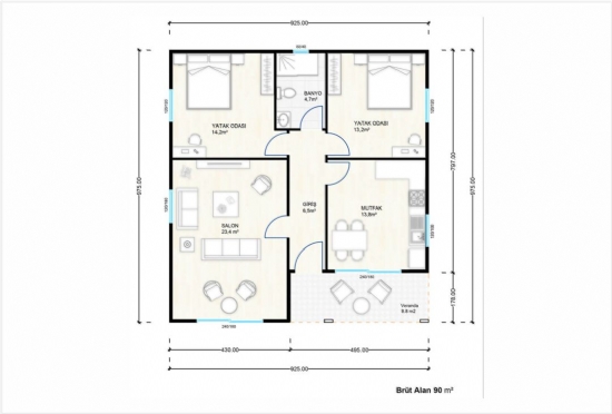KVN-1090 Gazçelik Yapı 90m²