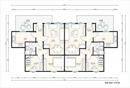 KVN-1174 Gazçelik Yapı 174m²