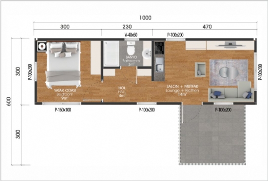KVN NO: 2 Modüler Yapı  30m²