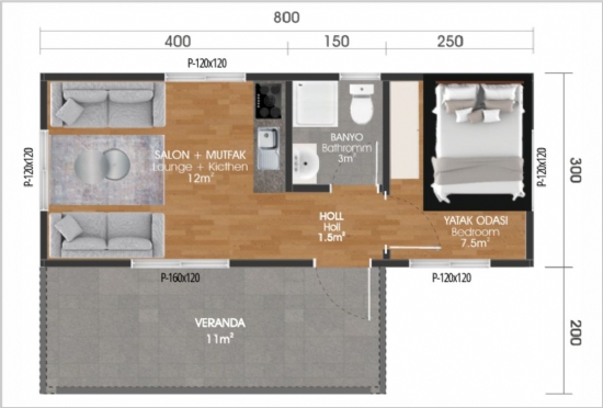 KVN NO: 3 Modüler Yapı 35m²