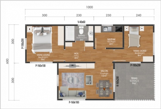 KVN NO: 4 Modüler Yapı 51m²