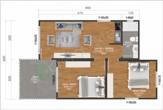 KVN NO: 6 Modüler Yapı 56m²